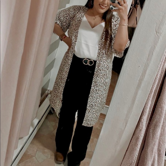 Cheetah print long cover up - Picture 2 of 2